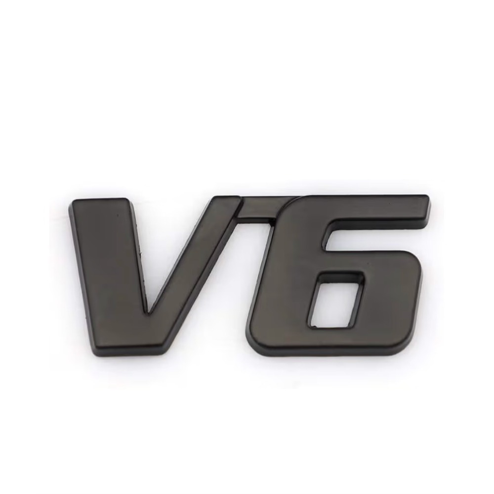 Set 2 Car Auto V6 Black Metal Rear Trunk Lid‎ Emblem Badge Decal Sticker 4wd SUV